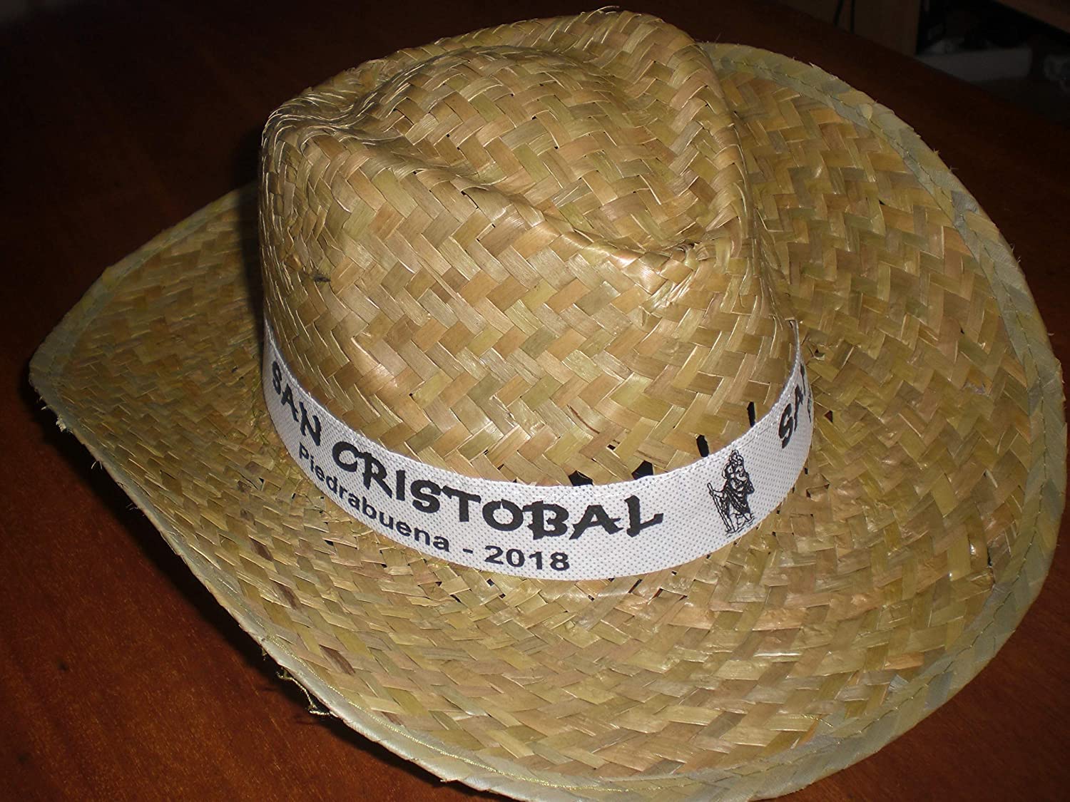 Pack de Sombreros de paja personalizados - Sombrero de paja verde con cinta personalizada para fiestas, eventos deportivos y culturales, romerías. (Pack 100 unidades)