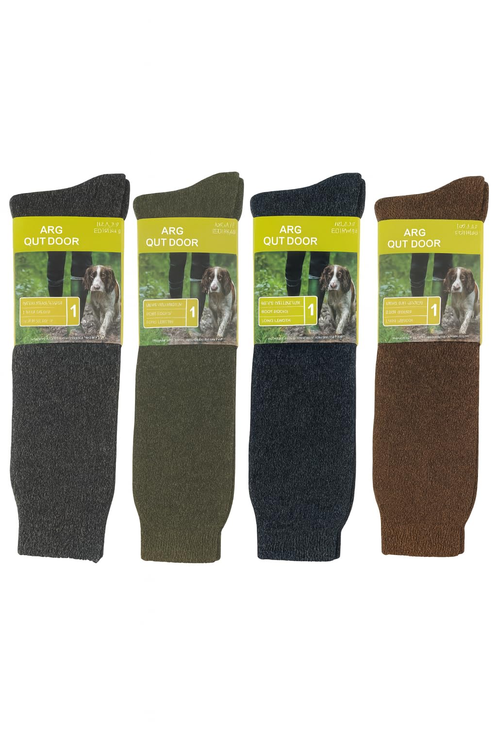 ARG Mens 3 Pairs Wool Blend Long Wellington Boot Socks Long Welly Socks Original Wellie Sock Mix Camping Gardening Sock Size UK 6-11 Assorted Colours