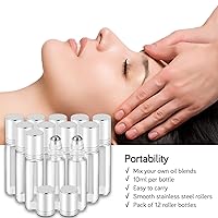 Vista 46 de PrettyCare Paquete de 60 botellas de rodillo de aceite esencial de 0.3 fl oz con bola de rodillo de acero inoxidable – a granel recargable a prueba
