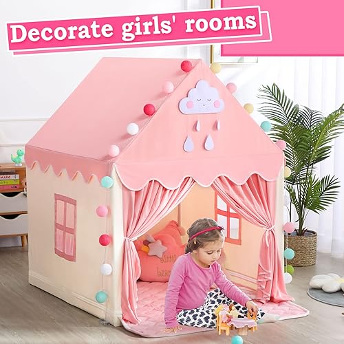 Miniatura 7 de Tiendas de campaña para niños para niñas, casa de juegos grande de hadas para niños, castillo de princesa, juguetes de regalo para niñas y niños