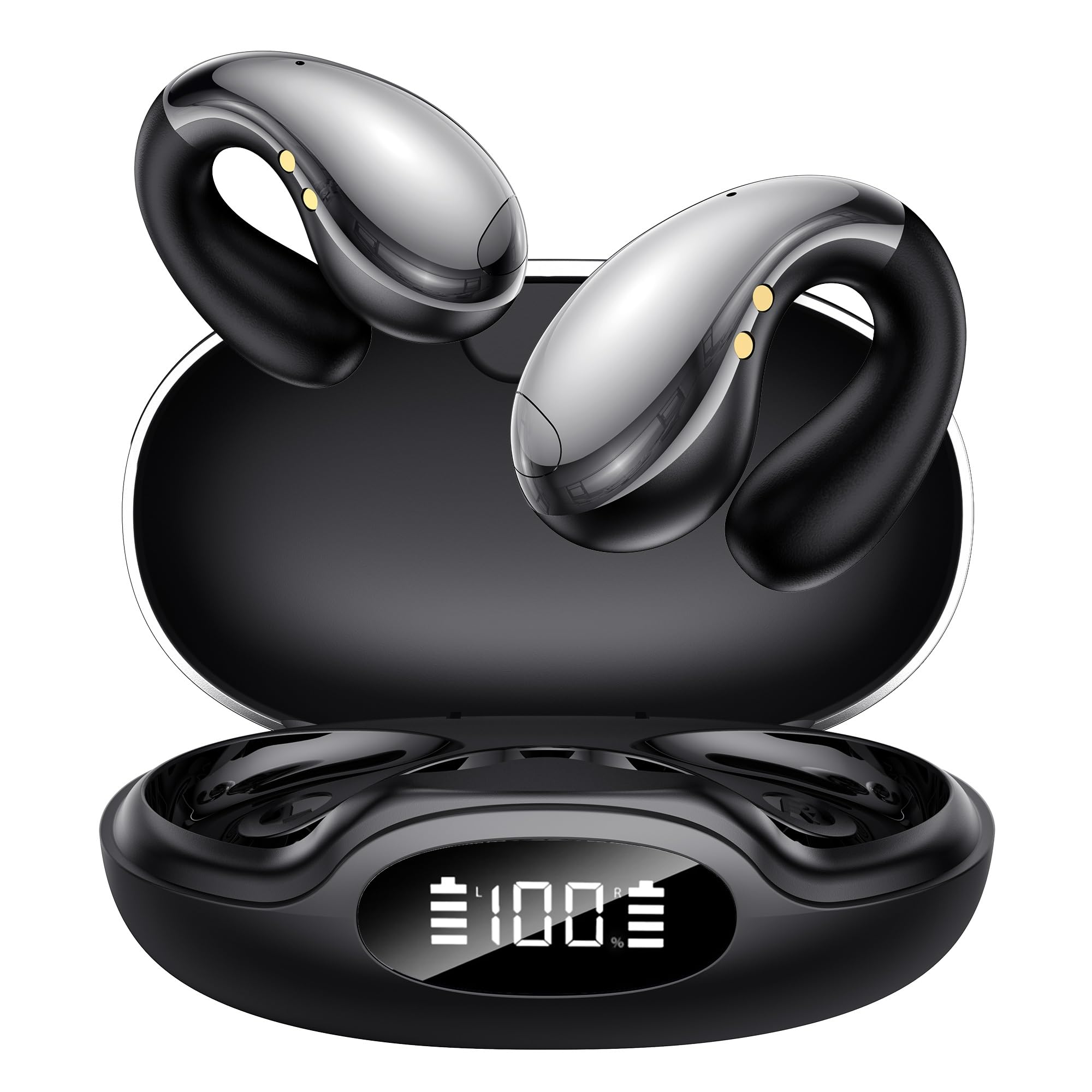 ✨人気商品✨イヤーカフ型イヤホン Bluetooth ワイヤレスイヤホン 黒 Amazon.co.jp: EEXXYZ イヤーカフ イヤホン【2026 NEW 50時間連続再生