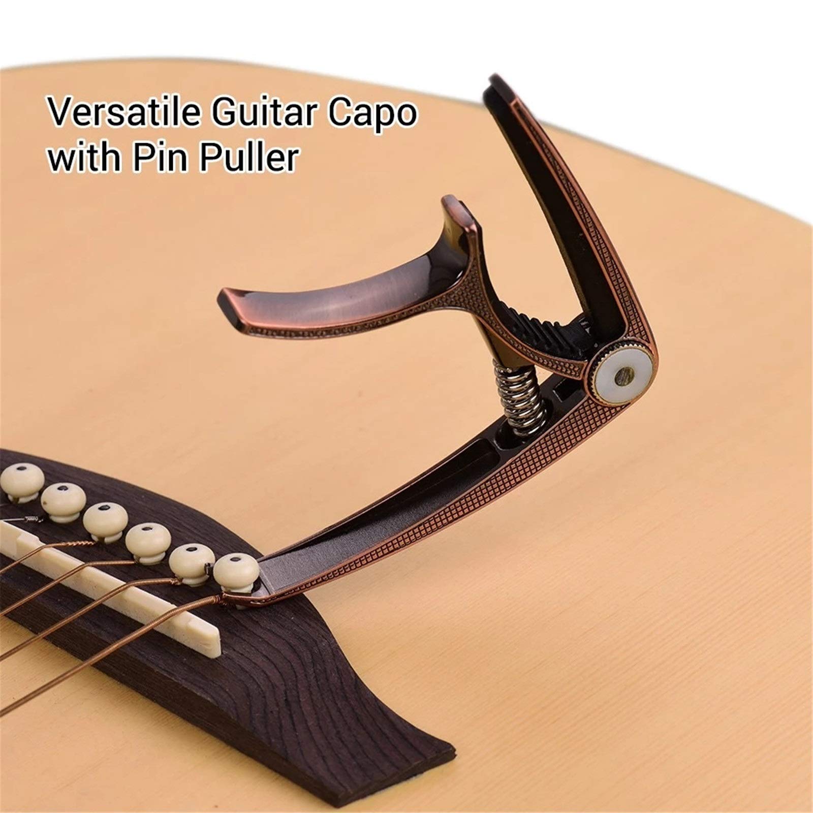Capotasto per Chitarra Acustica Capotasto per Chitarra Professionale (Rosso Rame Taglia Unica)
