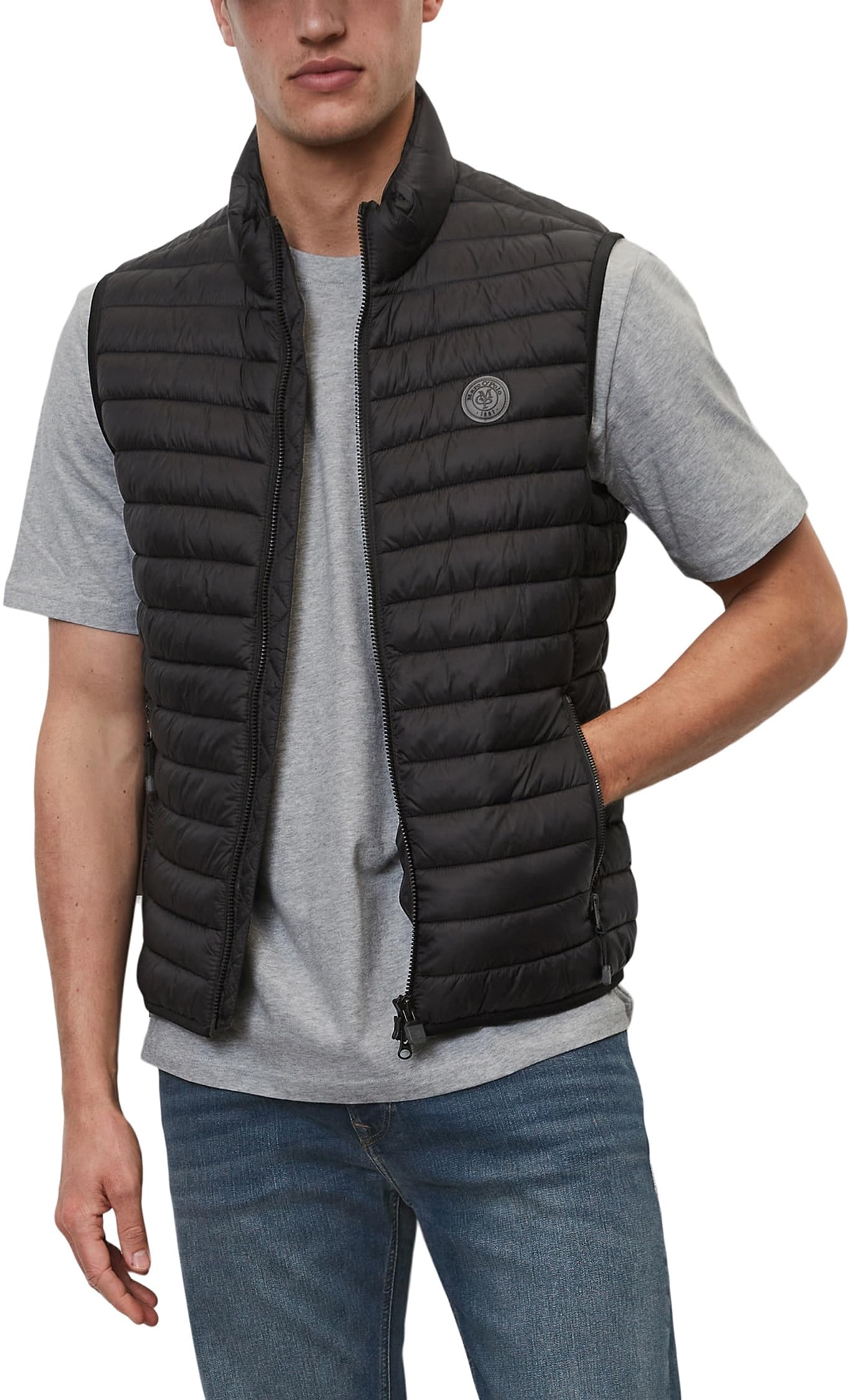 Marc O'polo Men's Black Marc Oߴpolo Water Repellent Puffer Gilet With Stand Collar, (Black), Xs