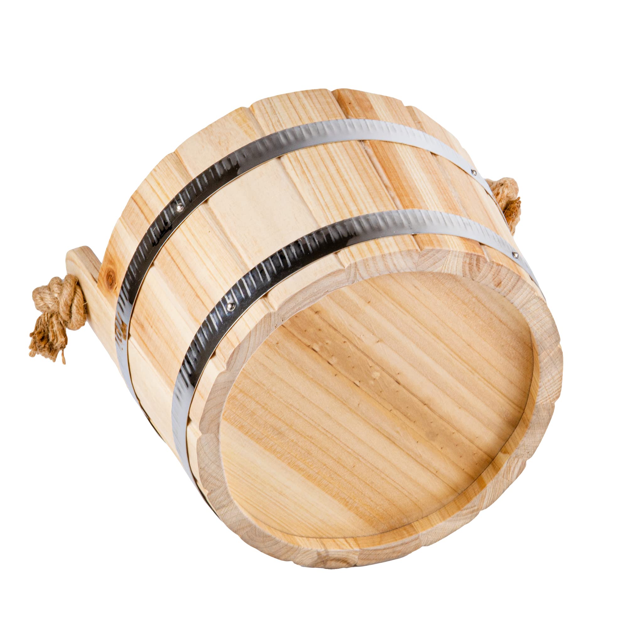 Saunify Lot de 5 seaux de sauna en pin avec insert en PVC, seau avec louche, sablier, thermo-hygromètre