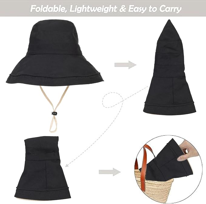 Sombrero de lona transpirable con ala ancha para mujer miniatura 3