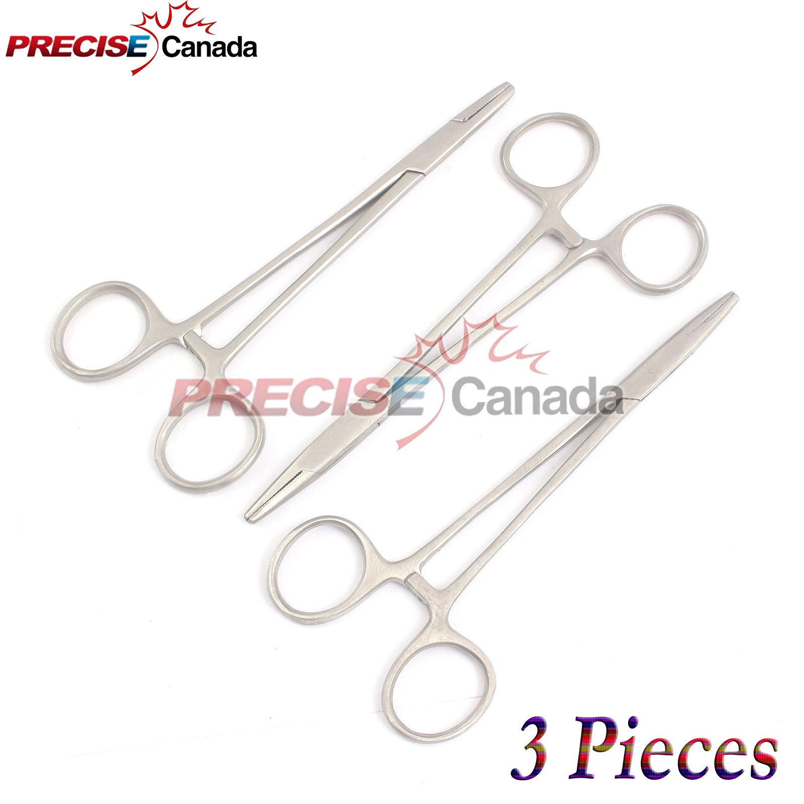 PRECISE CANADA: SET OF 3 WEBSTER NEEDLE HOLDER 5" SMOOTH JAWS STAINLESS STEEL