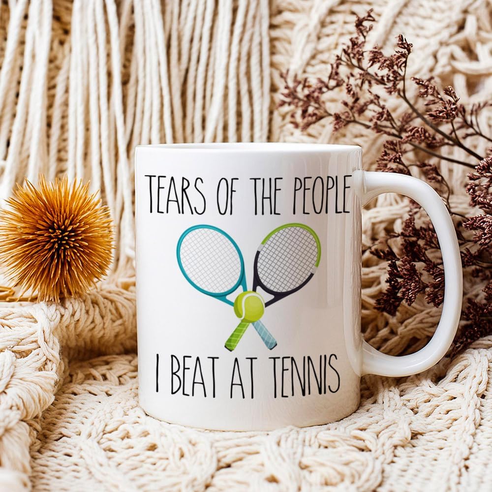 Novelty Tennis Mug Gifts for Tennis Lovers, Players, Coaches - Tears of the People I Beat Inspirational Birthday Christmas Gift for Coach Best Friend Sister Coworkers Siblings Dad Mom-53 - Image 7