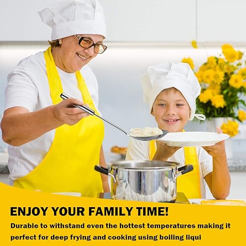 Miniatura 4 de Colador de cocina de acero inoxidable, 2 piezas, cuchara ranurada, cucharón de cocina con mango largo para cocina, cocina, hornear, 13.4 pulgadas