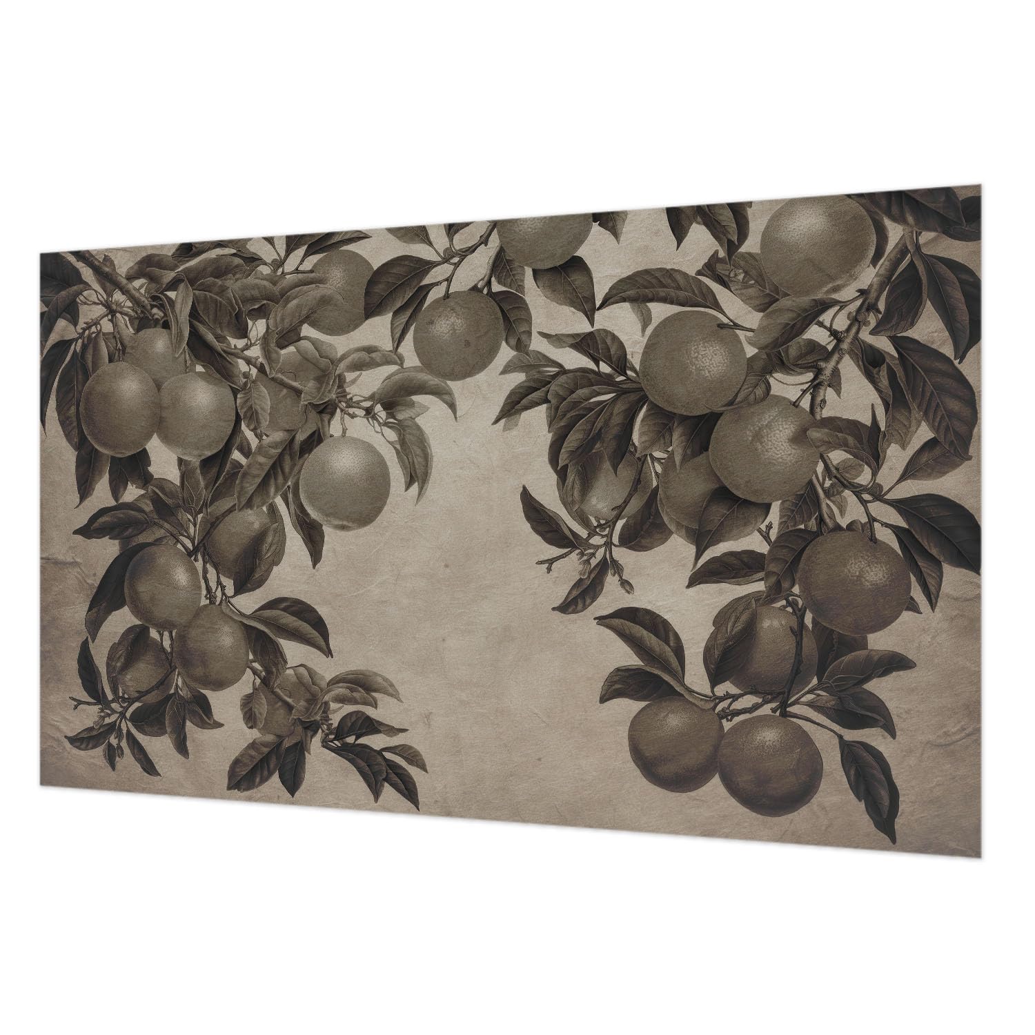 Décoration intérieure salon avec le revêtement mural intissé fruits Tulup