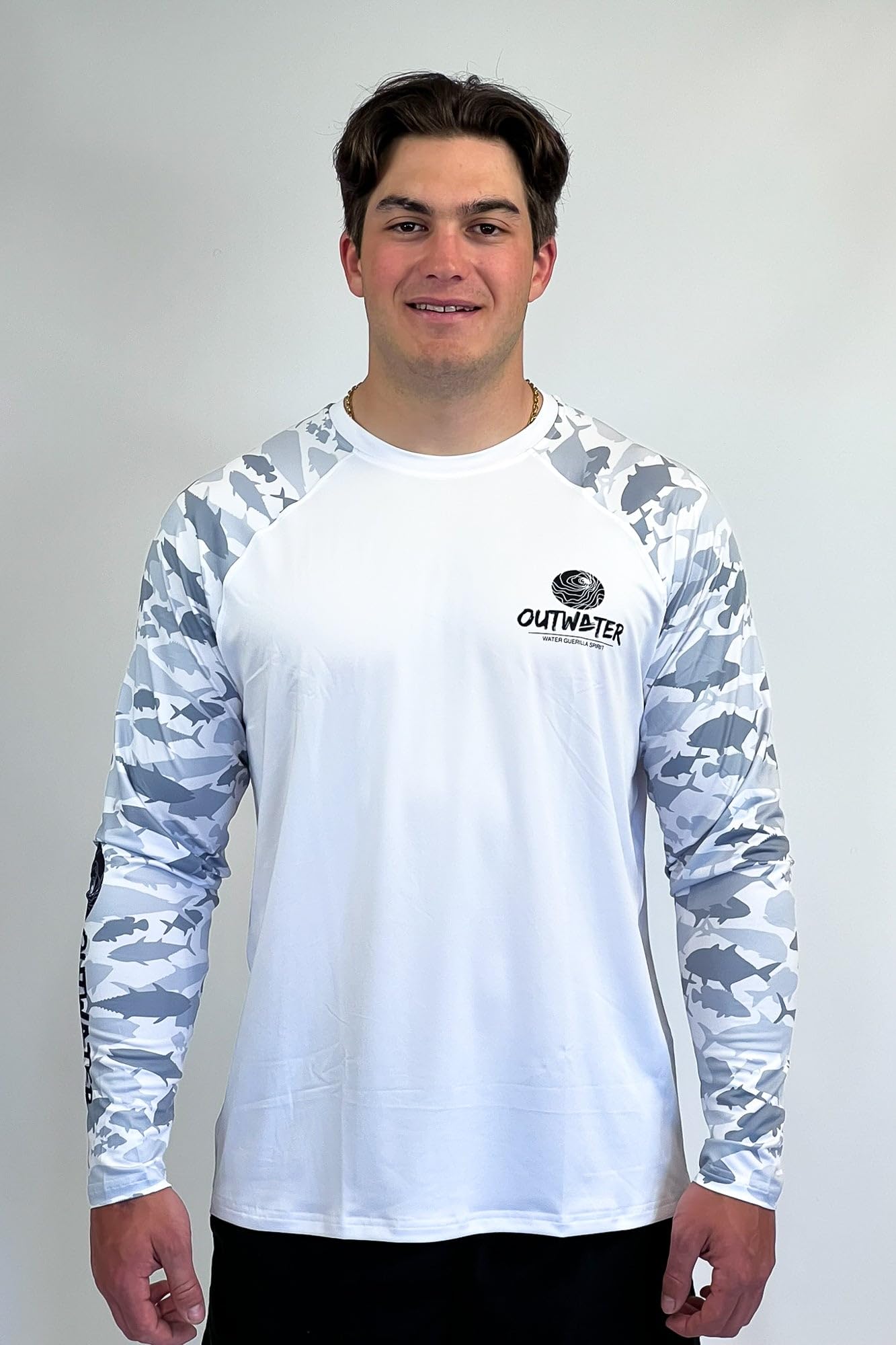 Seven Bass Camp One Fish Camo – Camiseta de pesca para hombre, protección solar, antirrayos UV, manga larga, UPF50+ | Pesca, Barco, Outdoor