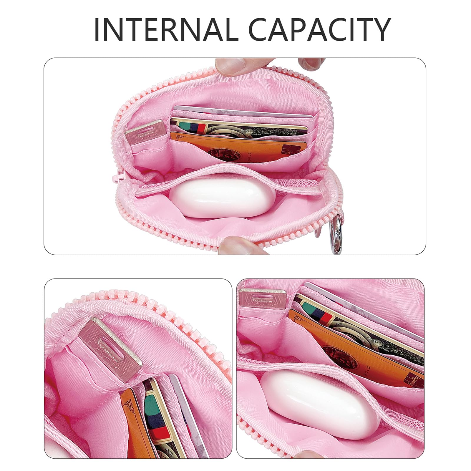 BreWel The Iris 'Wallet 2nd Gen,The Iris Pouch Wristlet, Zip Card Case mit ID-Fenster,Women 's Waterproof Nylon Keychain Wallet, The Iris' Card Wallets Keychain (B,Einheitsgröße)