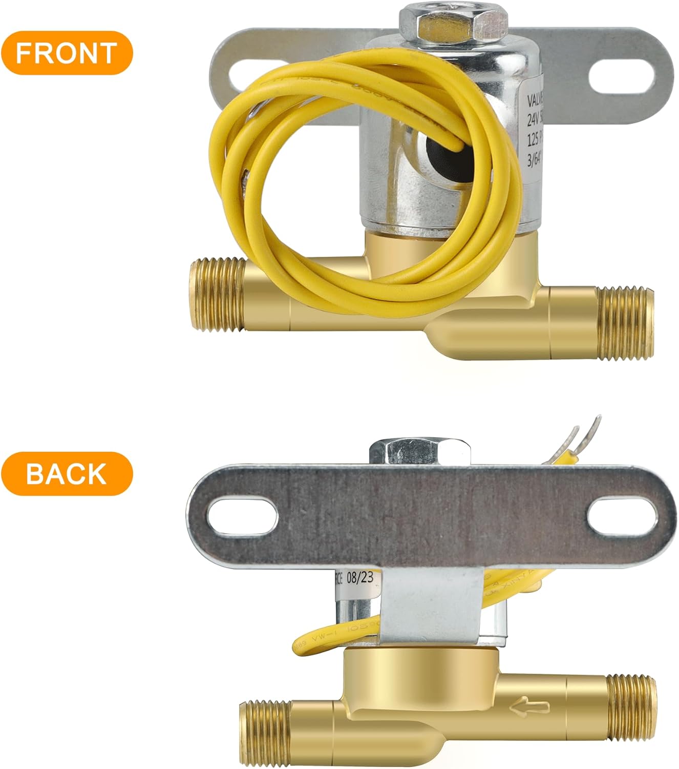 4040 Humidifier Solenoid Replacement Water Valve A2012-S118 for Aprilaire Whole House Model 400, 550, 558, 600M, 600, 700, 700M, 768, 760A Replaces B2035-S2 B2035-S5 B2035-S54-24V 2.3W 60 HZ, Yellow