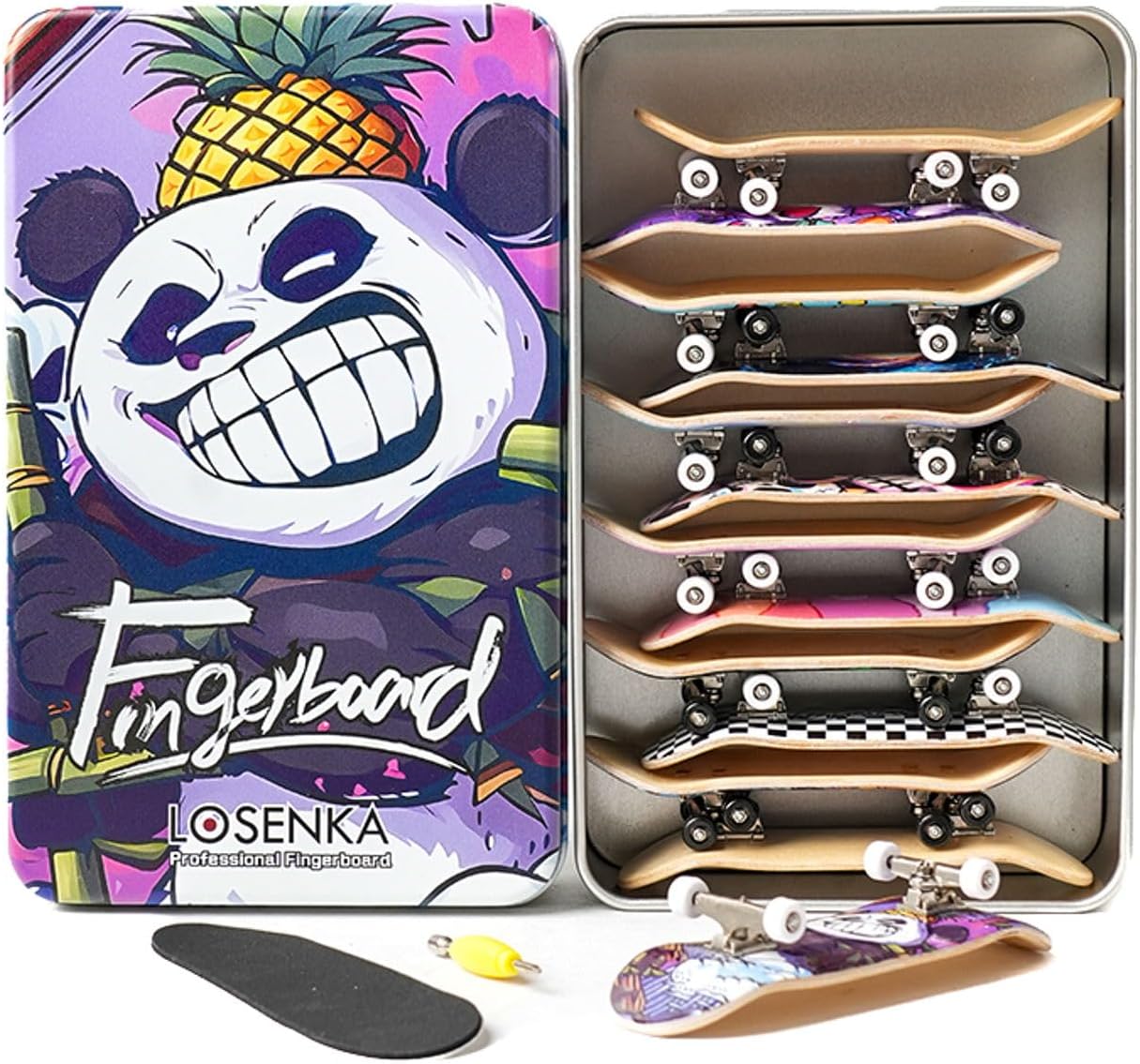 12 PCS Pro 32mm Fingerboard Wooden Board Professional Mini Finger Skateboard Set of 12