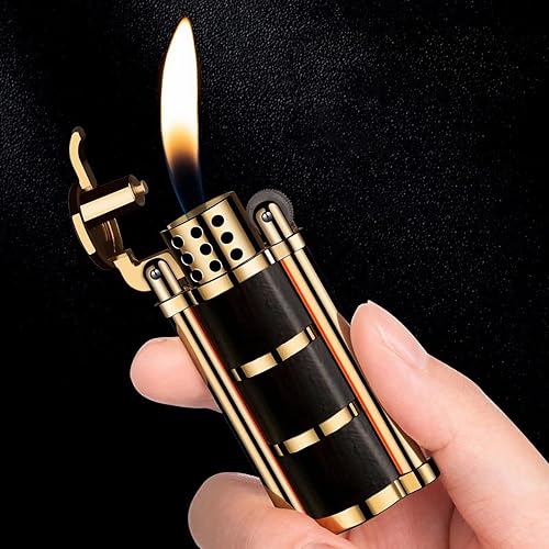 Encendedor de trinchera vintage, cobre puro para fumar, reutilizable, resistente al viento, encendedor de cigarrillos antiguos, encendedor de