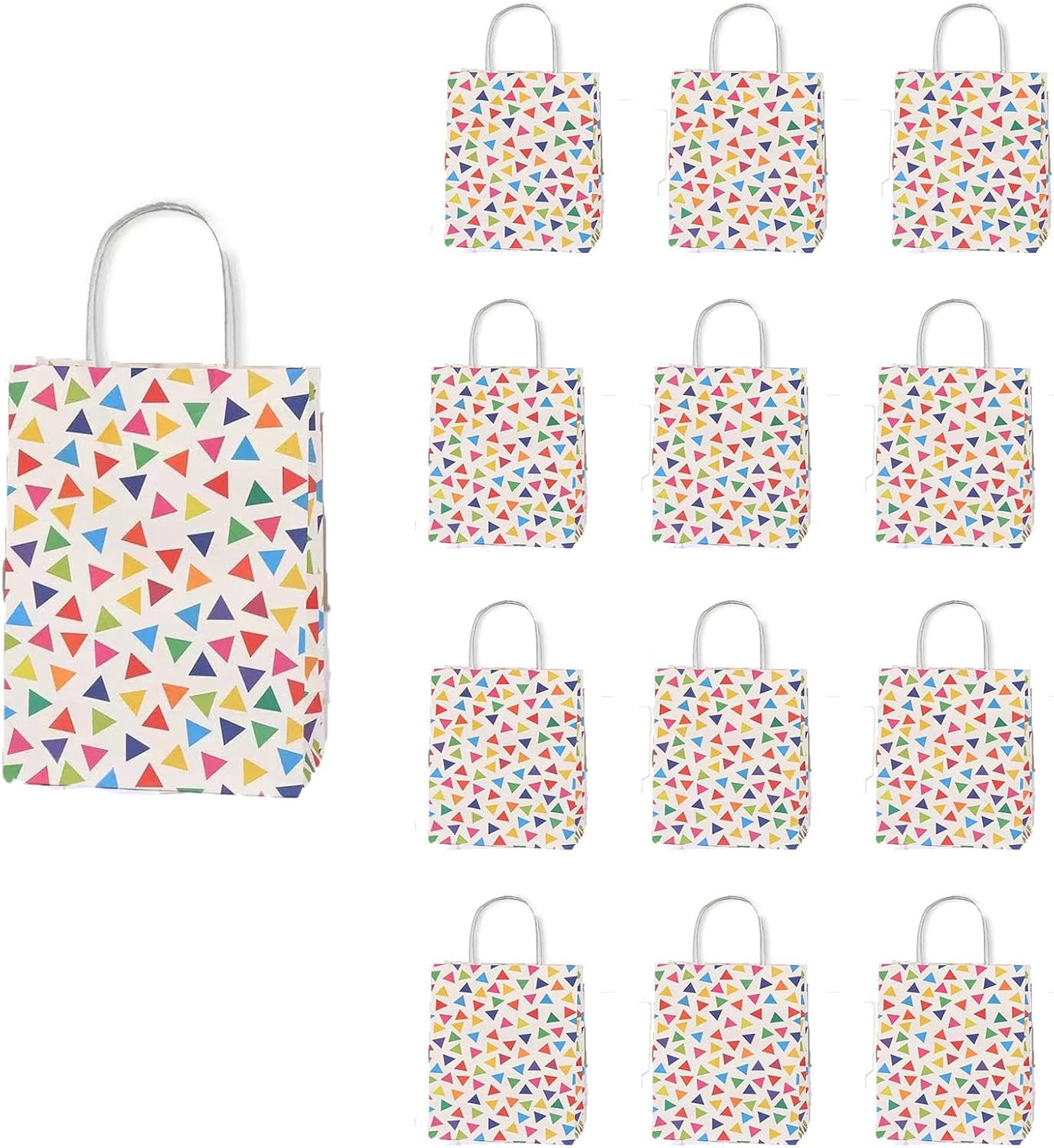 RPOLLWSUN 12Pcs Small Gift Bags with Handles 8.67 * 5.91 * 3.15inch Party Favor Bags for Birthday Wedding Christmas Baby Shower Supplies