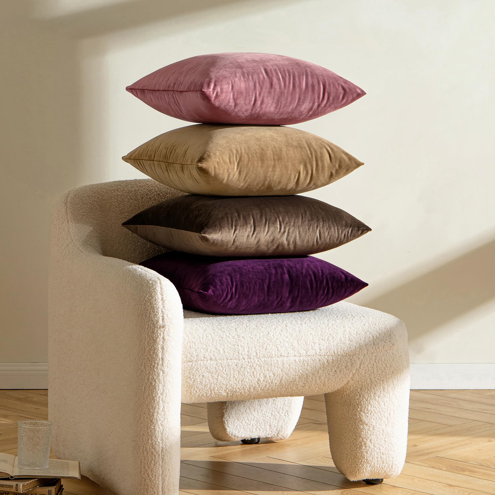 Set Di 2 Comode Federe Decorative In Velluto, Per Divano E Letto
