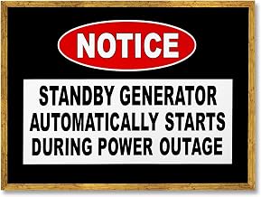Framed Notice Standby Generator Canvas Print Art Modern Poster Wall Art Painting Pictures Home Decor Office Decoration Wall Decor (Wood Framed,18L" x 16W")
