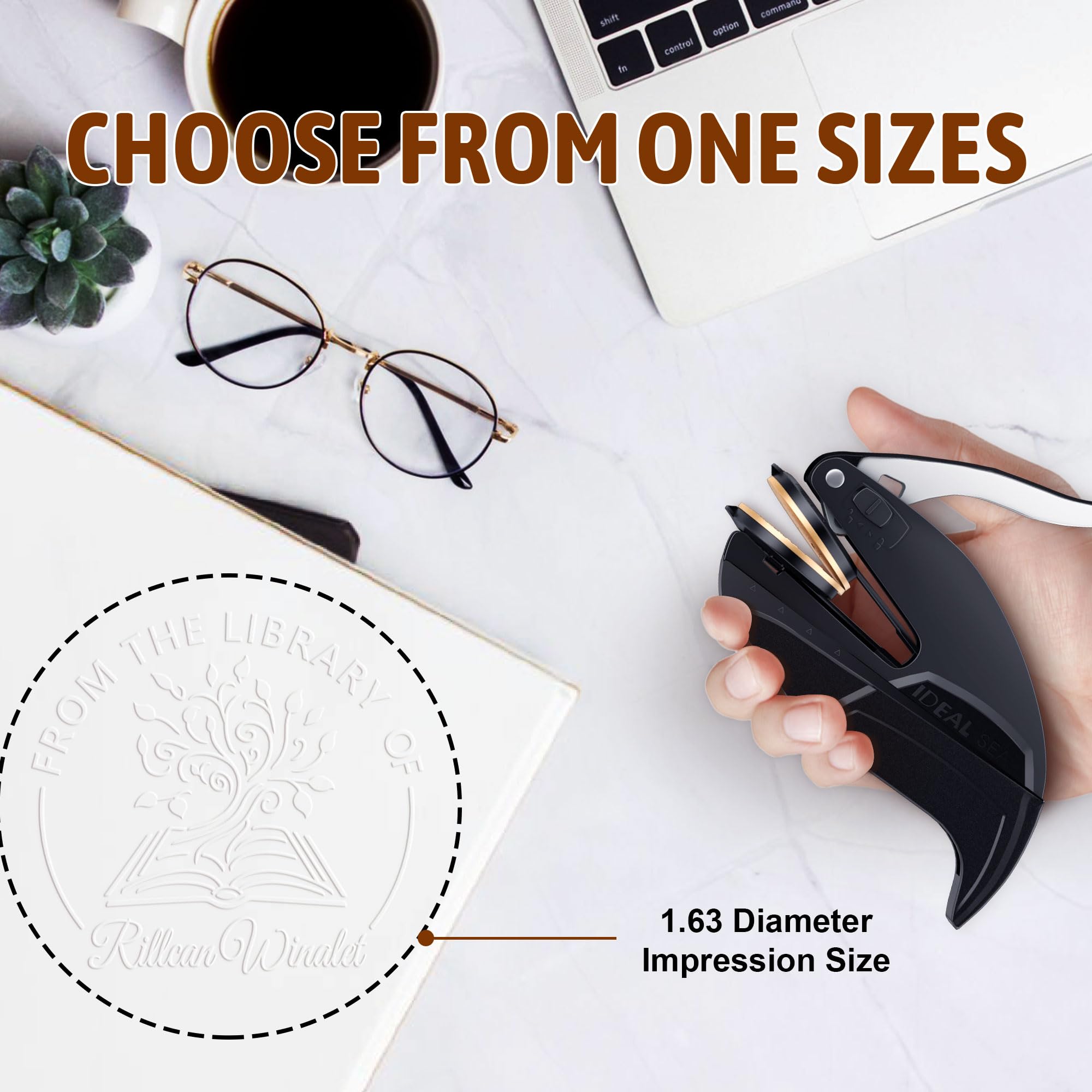 Embosser per libri personalizzato – Goffratrice personalizzata con ex libris, timbro per libri incluso, embosser personalizzato per copertine, regalo originale per lettori e bibliofili (BT-01)