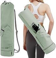 PUXING Waterproof Yoga Mat Bag with Water Bottle Pocket, Wet Pocket & Adjustable Strap - Durable Carrier for Gym, Yoga, Travel