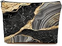 Vista 19 de Pequeña bolsa de maquillaje para bolso Linda bolsa de lona impermeable de cosméticos para mujeres, con cremallera, bolsa de viaje para artículos