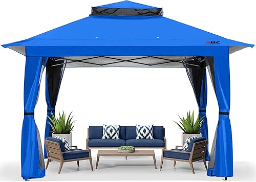 ABCCANOPY 13x13 Gazebo desplegable, tienda de campaña al aire libre, refugio instantáneo con pantalla y mosquitero para patio, jardín, patio