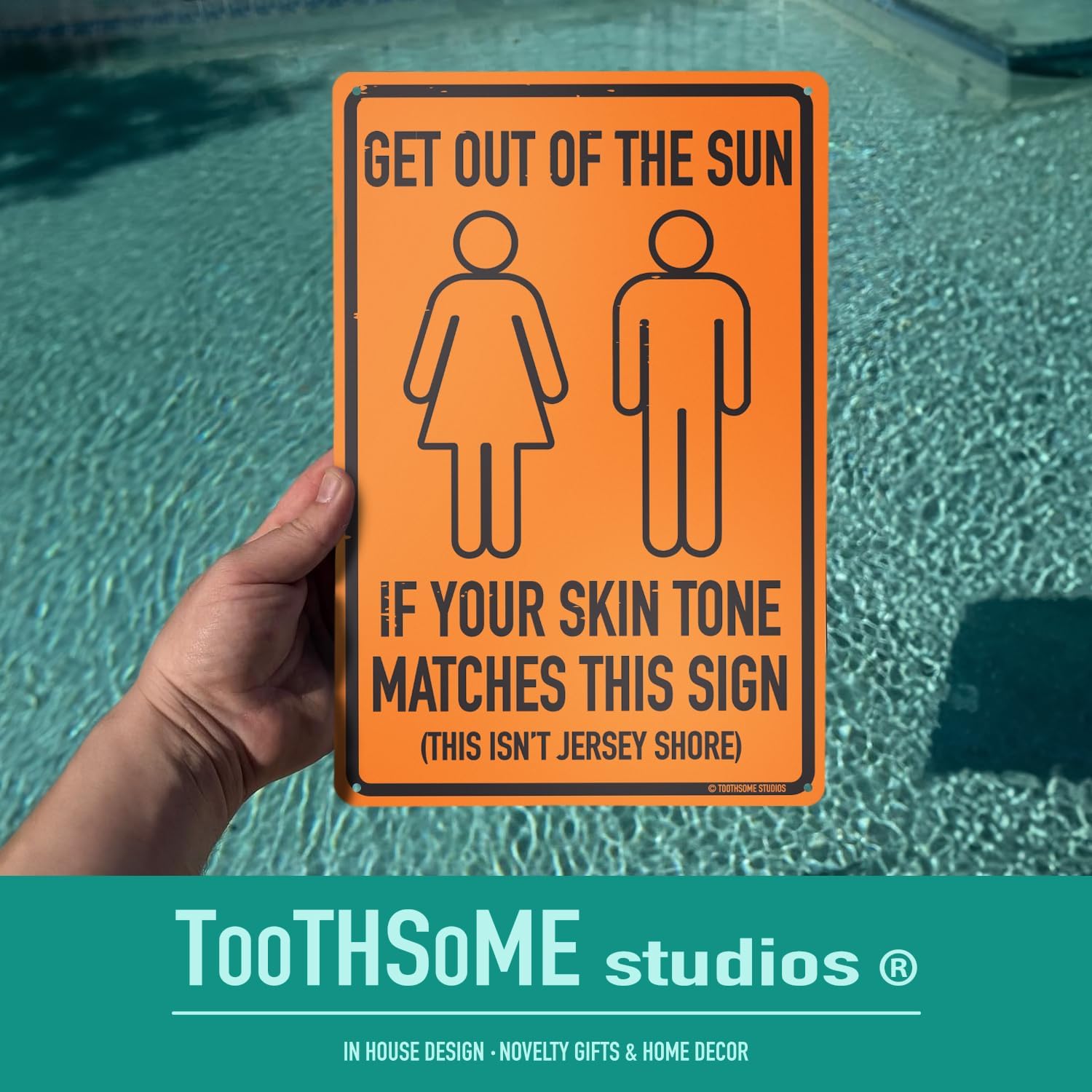 Get Out Of The Sun 12" x 8" Funny Tin Sign Beach Home Pool Tiki Bar Decor image 5