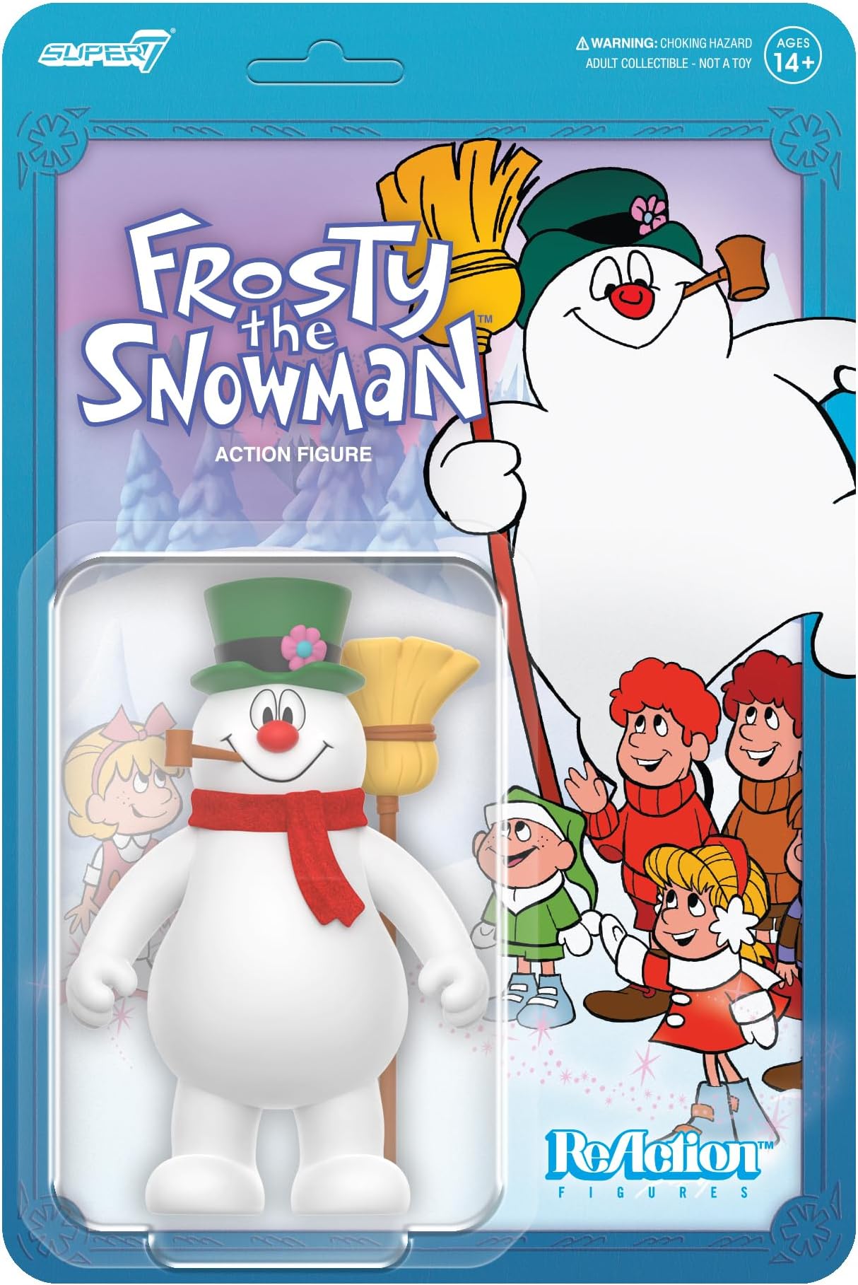 Super7Frosty The Snowman - 3.75" Frosty The Snowman Action Figure with Accessory Classic TV Collectibles and Retro Toys