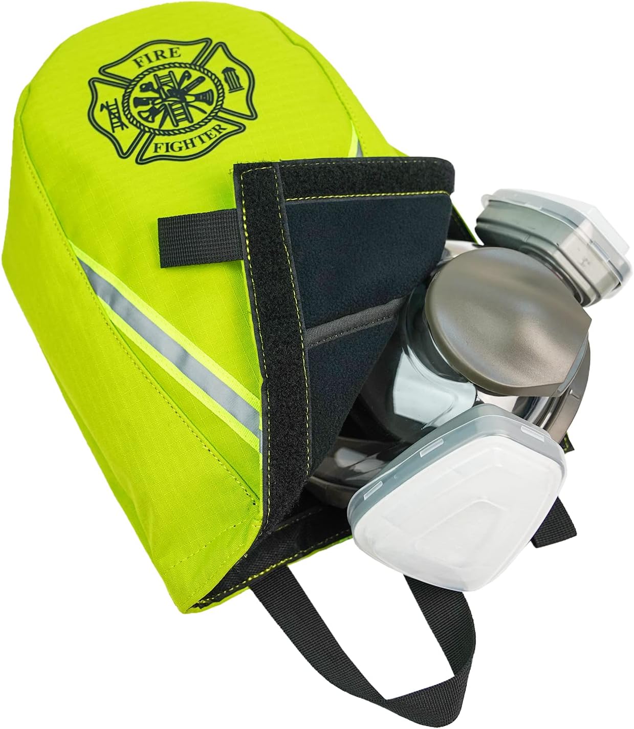 MELOTOUGH 1 PACK Firefighter Bag Fireman SCBA Air Respirator Storage Bag + 1 PACK Firefighter Glove Strap | Glove Holder with Glove Leash Swivel Snap Hook