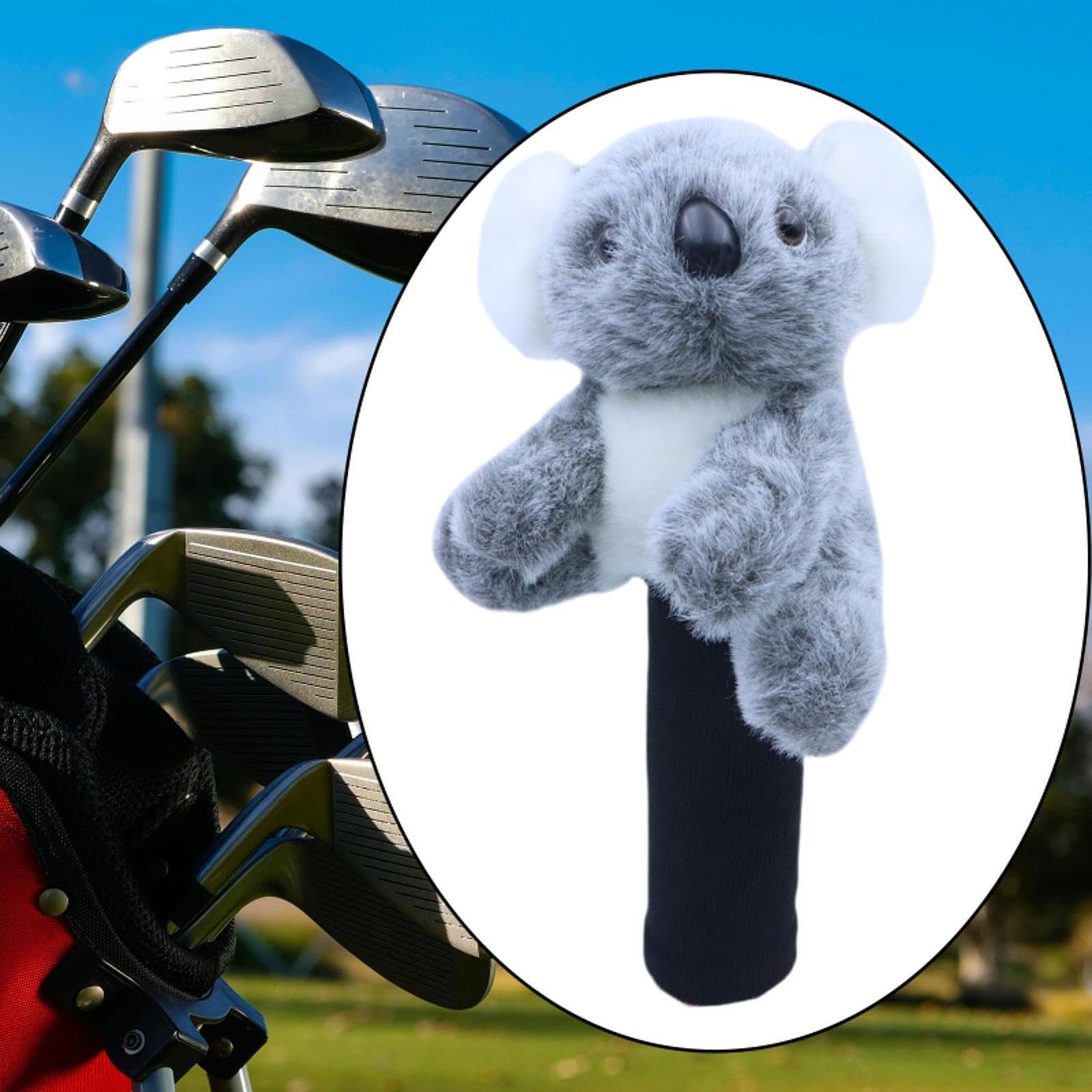 QSTDGVPW Golf Headcover Golf Club Head Cover for Drivers Hybrid,Lightweight,Cute Plush Lovely, Gray