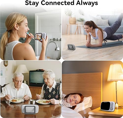 Miniatura 3 de Monitor de bebé sin WiFi con cámara y audio, conexión sin retrasos, Plug & Play, pantalla IPS, cámara HD, visión nocturna, conversación de 2 vías, 8