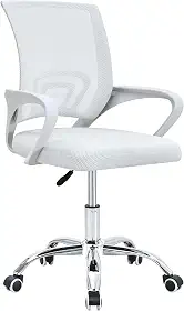 Cadeira de Escritório Giratória Arco Conthey Mesh Branca, Base Cromada, Ergonômica, Home Office