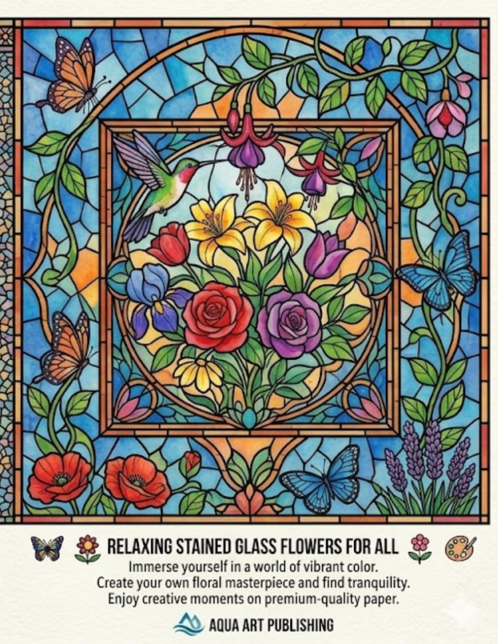 THE WORLD OF STAINED GLASS FLOWERS: Vibrantly Colored Watercolor