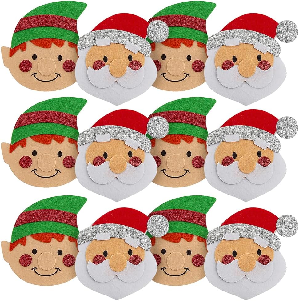 Fun Express Felt Santa & Elf Christmas Magnet Craft Kit - Makes 12