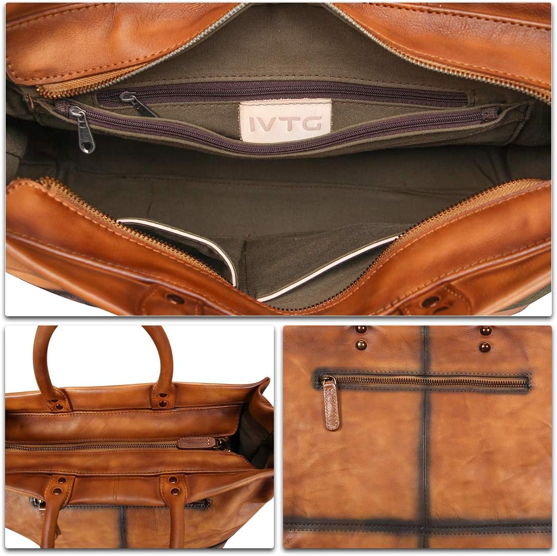 Genuine Leather Purses and Handbags for Women Vintage Handmade Leather Large Top Handle Bag Shoulder Bag Satchel - Image 7