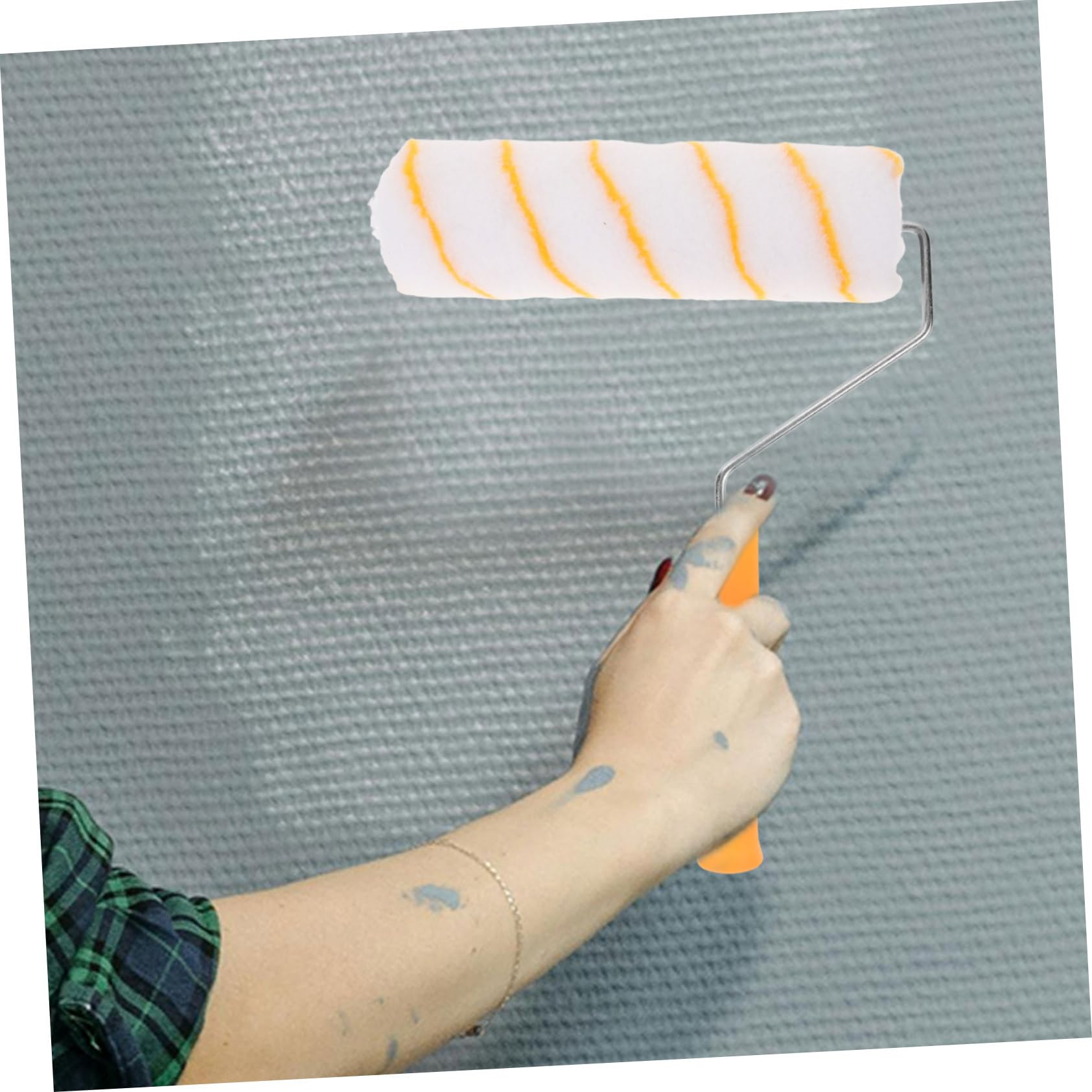 SHINEOFI Rullo Pratico con Telescopica e Pittura in Acciaio Inox Asta per Plastico, di Pareti e Casa