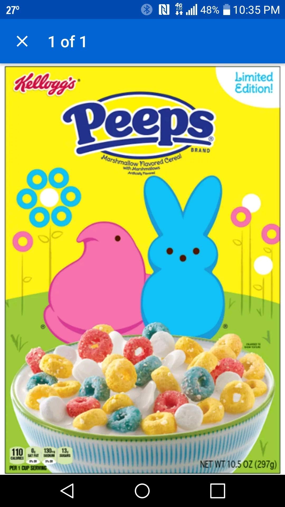 PEEPs marshmallow cereal limited edition cereal