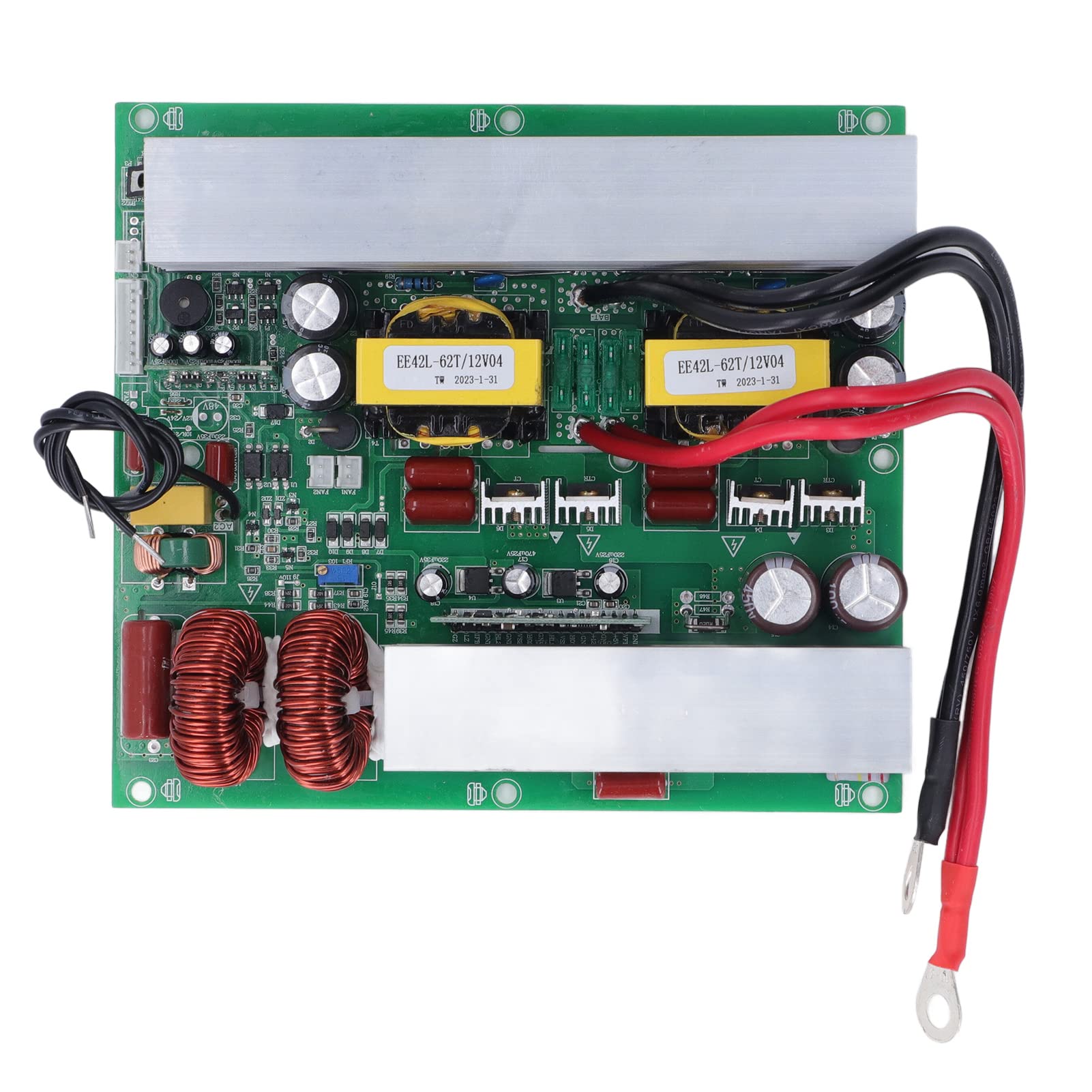 Falownik Czystej Fali Sinusoidalnej, Aluminiowa Płytka Falownika 1000 W DC12V do AC220V, Moc Szczytowa 2000 W, wydajność 95%, 6 zabezpieczeń do Podróży Samochodem Kemping Home Backup