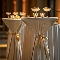 Vista 7 de Yaheetech Mesa de bar redonda, altura ajustable y mesas giratorias de 360°, mesa de cóctel con parte superior de MDF, base de patas plateada