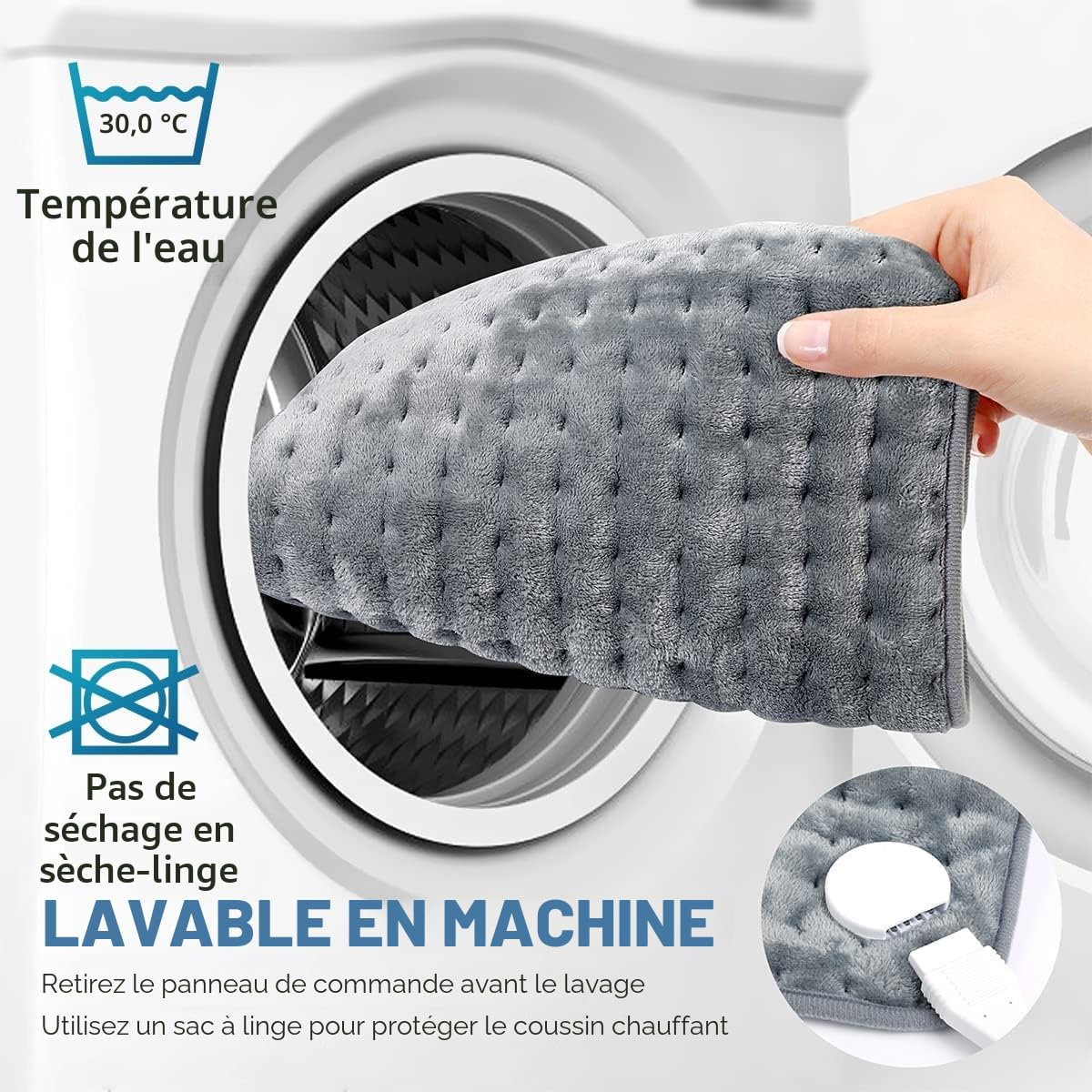 Cuplu 76 x 40 cm Coussin Chauffant Extra Large - Arrêt Automatique - Technologie de Chauffage Rapide, Coussin Chauffant Electrique Rapide pour le Dos, la Nuque, les Epaules