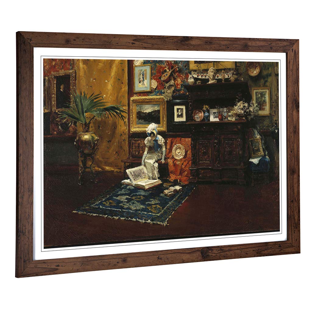 Big Box Art Framed Print of William Merritt Chase Studio Interior Design | Wall Art Picture | Home Decor for Kitchen, Living Room, Bedroom, Hallway, Walnut, A2 / 24.5x18 Inch / 62x45cm