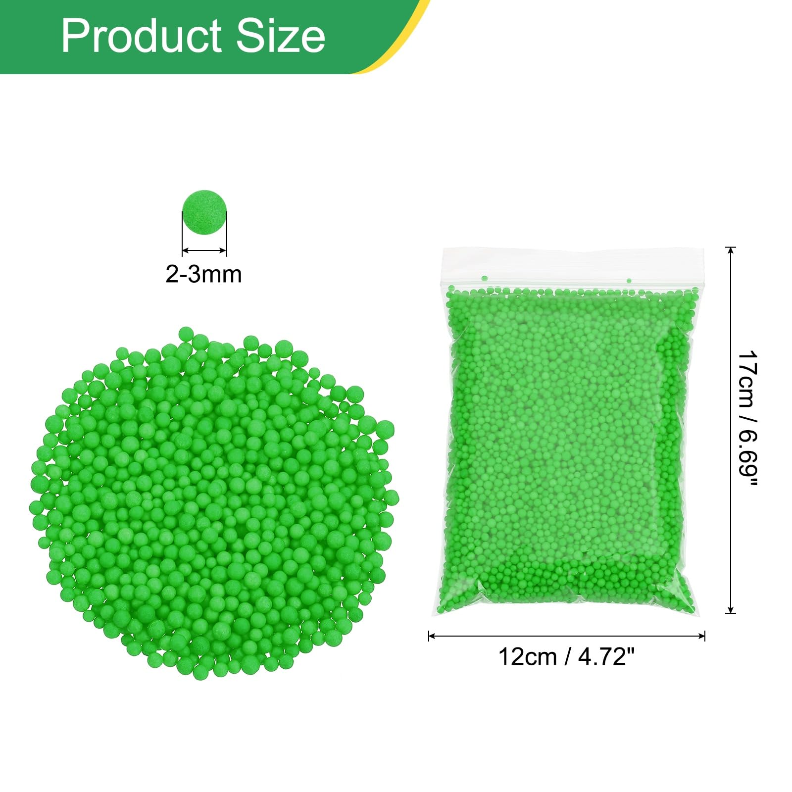 PATIKIL Foam Beads, 2-3mm Foam Balls, Mini Small Balls Polystyrene Beads for DIY Craft Supplies Wedding Party Art Homemade, Green - Image 2