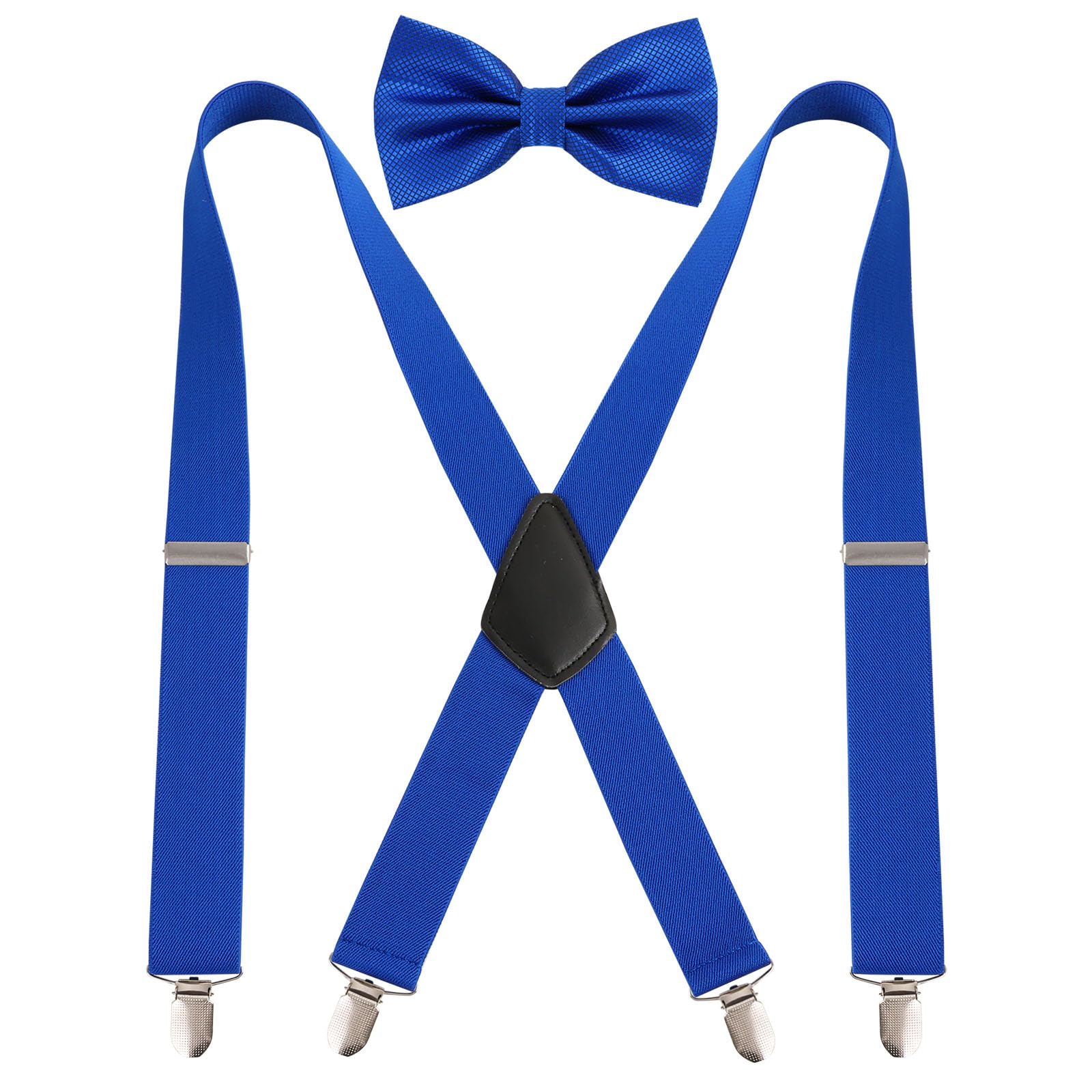 Alizeal Mens Suspender Pre-tied Bow Tie Set, Royal Blue