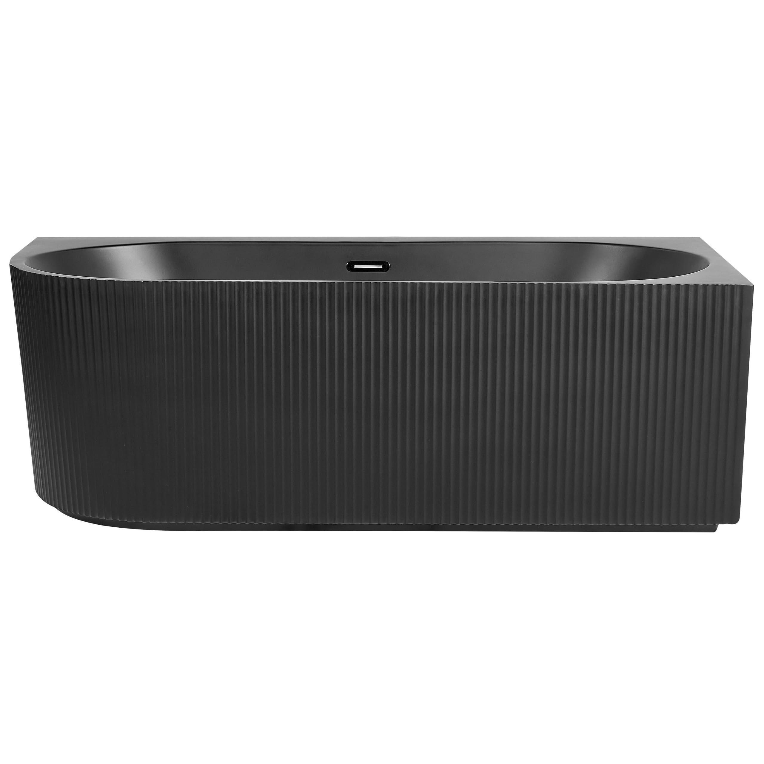 Bañera esquinera de acrílico negro izquierda 161 cm x 80 cm acabado estriado rectangular Gocta