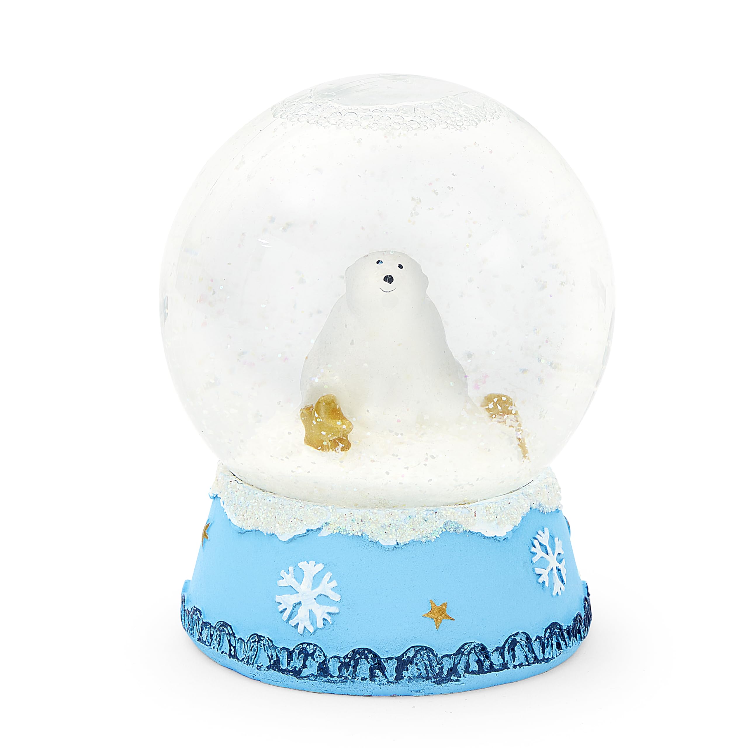 Mousehouse Gifts Multicolor - Christmas Snow Globe With Non Musical Polar Bear, Glass Globe For Family Joy