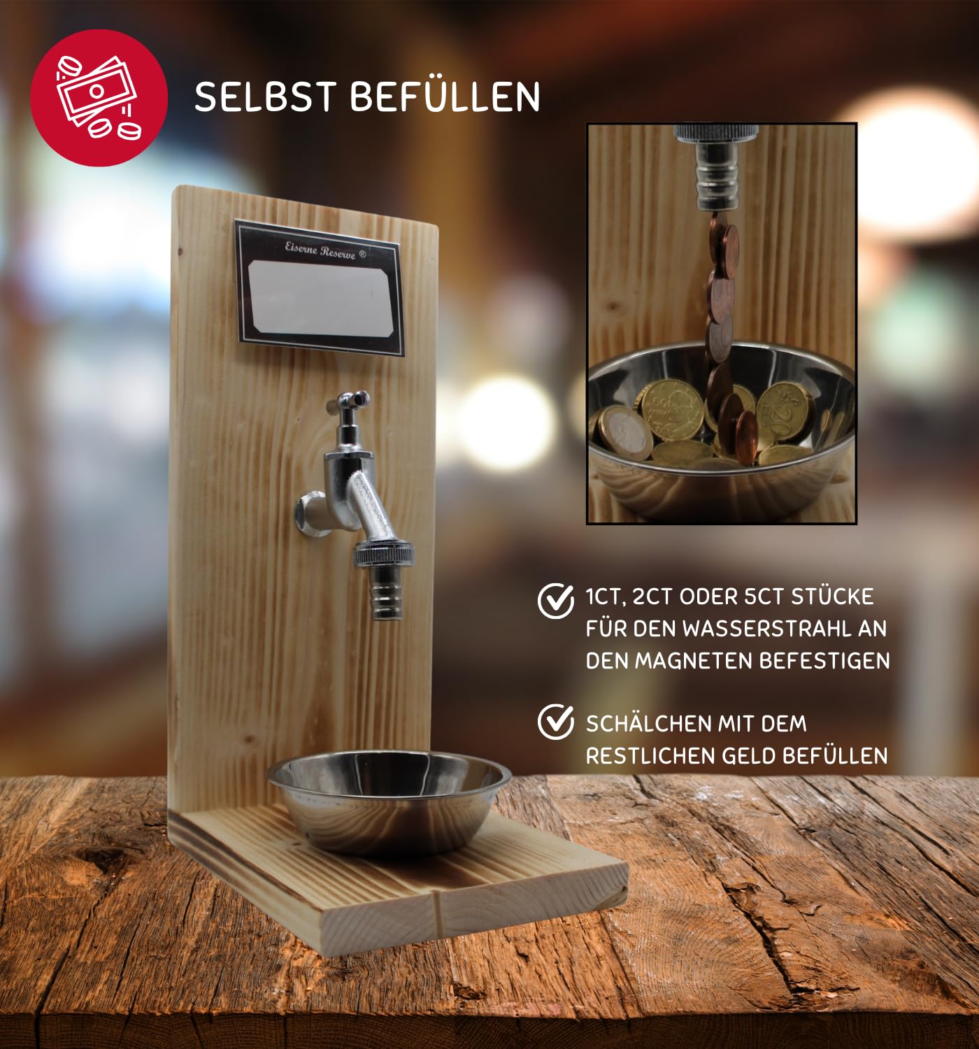 Geschenk zur Diamantenen Hochzeit - Eiserne Reserve Geldhahn Geldgeschenk lustige Geld Geschenk verschenken verpacken -s- Alles Gute zur Diamantenen Hochzeit