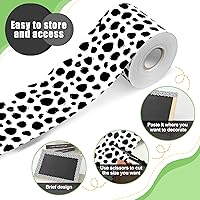 Vista 3 de Zonon 65 Feet Bulletin Board Borders Black and White Polka Dots Striped Grid Borders Decorative Straight Scalloped Wavy Rolled Trim Classroom Back