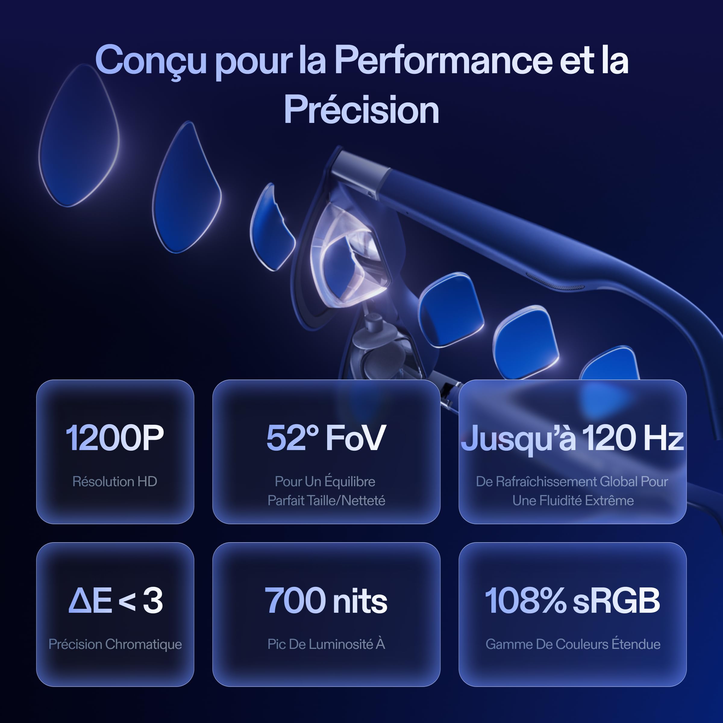 XREAL 1S AR/XR Lunettes, Lunettes de Réalité Augmentée avec Écran Virtuel 500", 52° FOV, 3DoF Natif, Real 3D, X1 Puce, Compatibles USB‑C DisplayPort Appareils, iPhone 17/16/15, Console ROG/SteamDeck