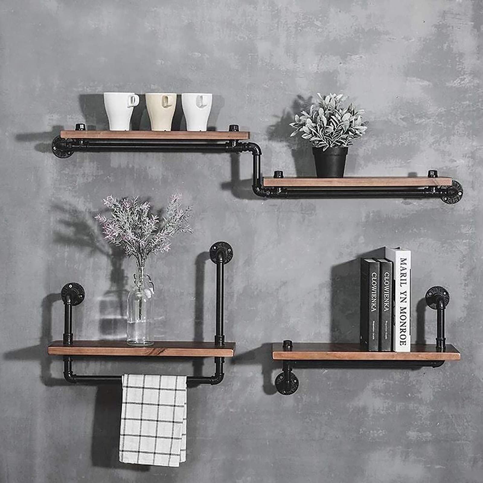 AUSENNA round cap for tubes Black cast iron Internal thread pipe caps DN15/20/25 used for DIY pipe decoration safety protection pack of 4 (1inch)