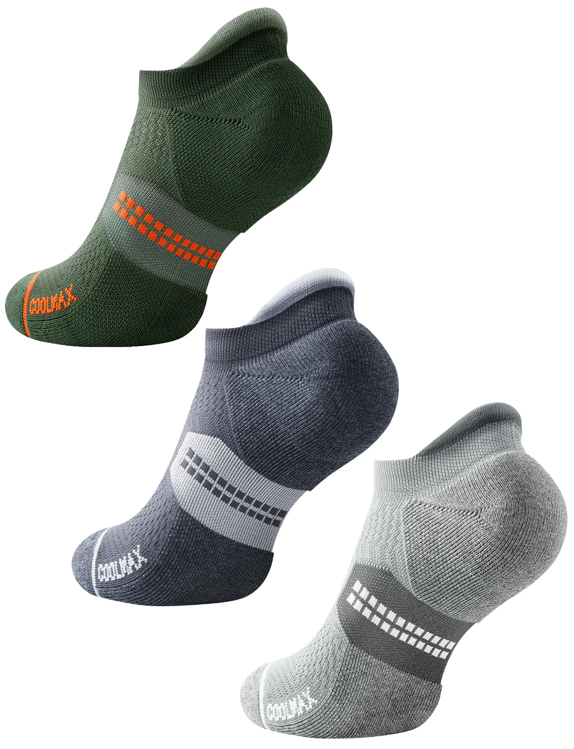 Juclise Bambus Laufsocken Kompressions Herren,Kurz Atmungsaktiv,Wandersocken Coolmax,Golf Sportsocken Sneaker Running