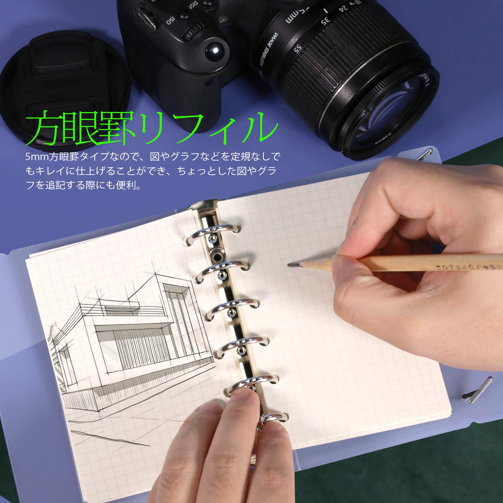 Amazon.co.jp: Leobro メモ帳 システム手帳 ミニ6穴 ポケットサイズ